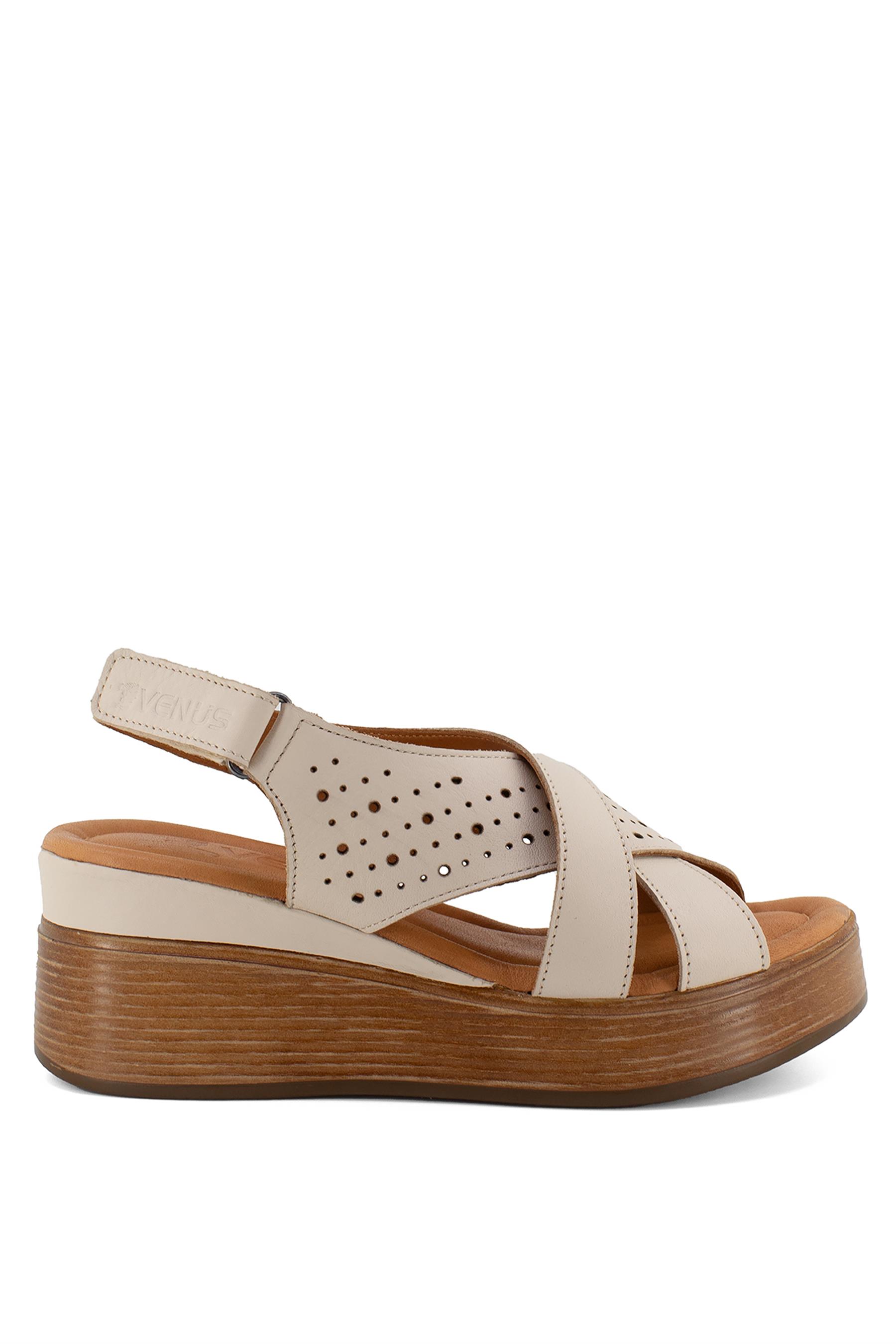 Venüs 2109910Y Kadın Hakiki Deri Sandalet Bej