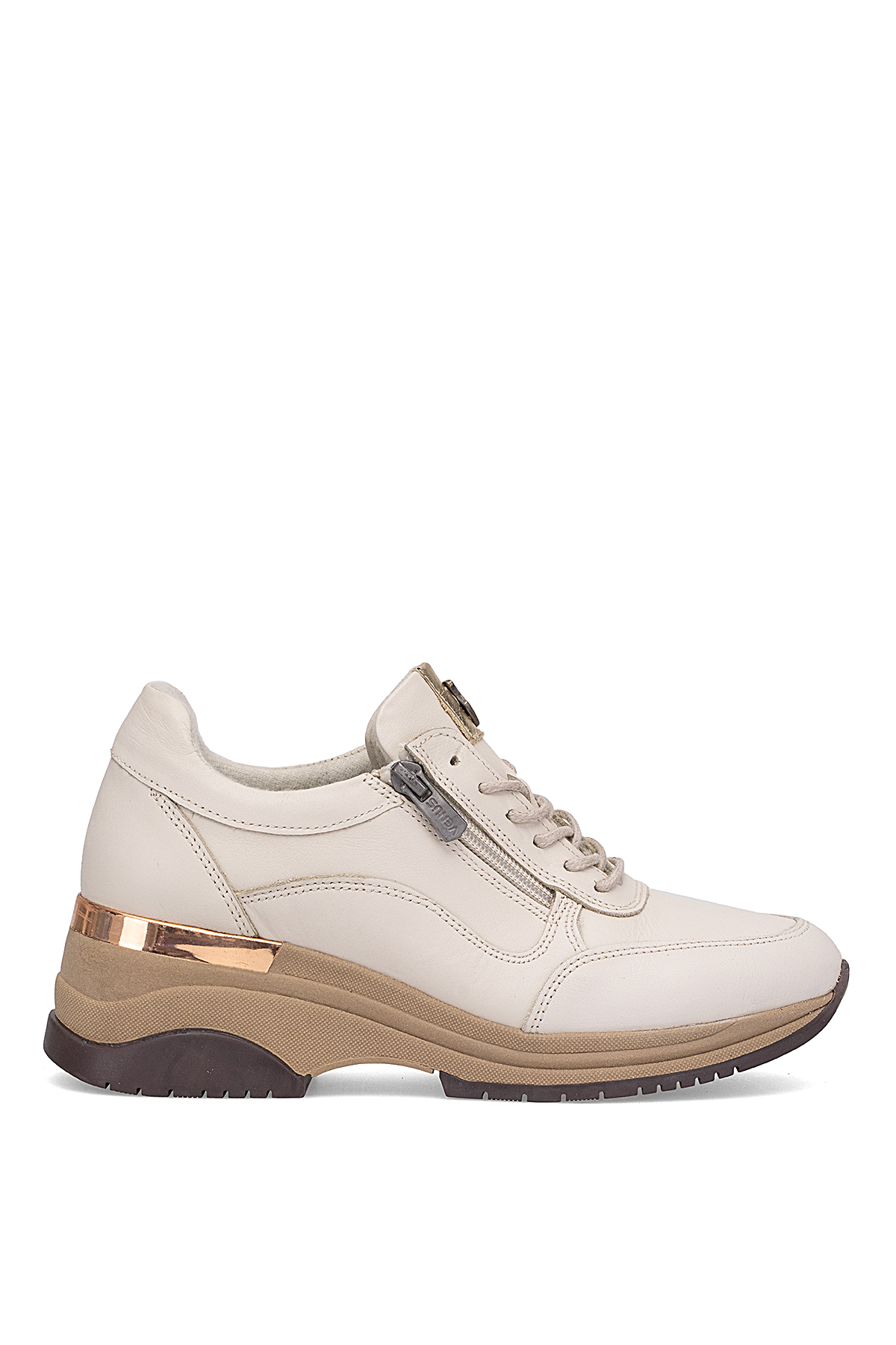 Venüs 2313081K Kadın Hakiki Deri Dolgu Topuk Ayakkabı Bej