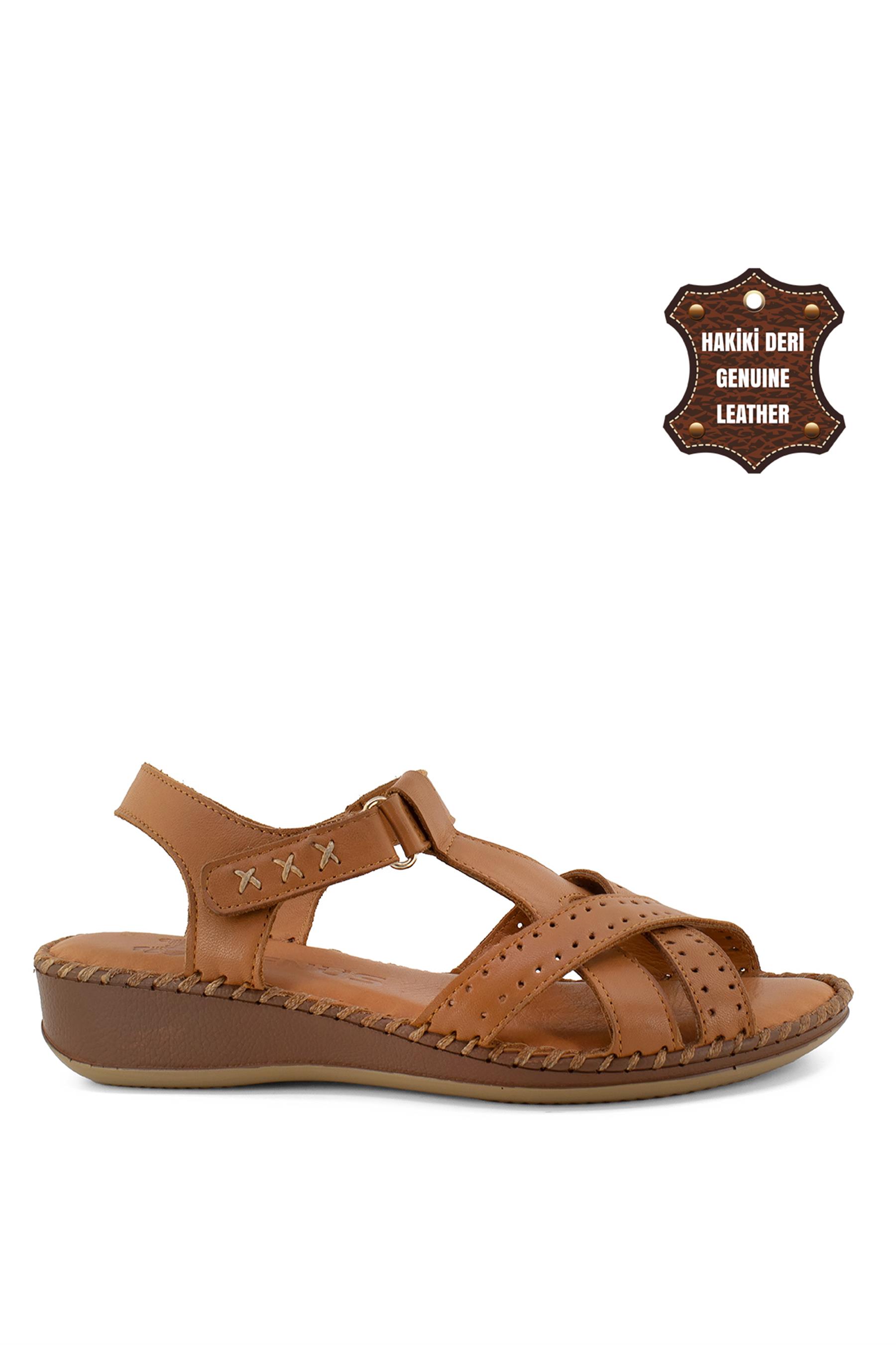 Venüs 23Y 2313710Y Kadın Hakiki Deri Sandalet Taba