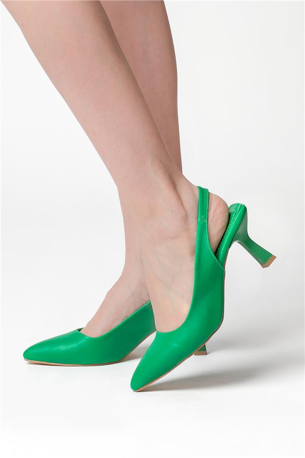 Elit Mst951C Kadın Topuklu Ayakkabı Yeşil