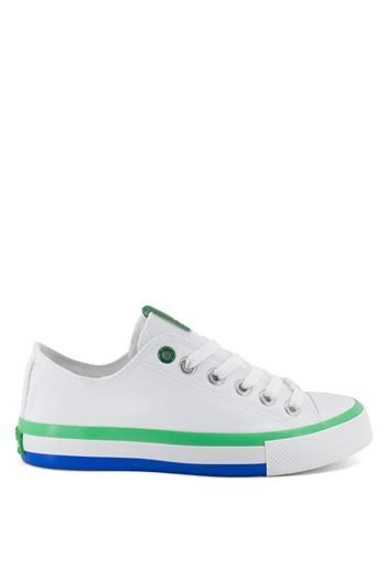 Benetton BN-30176K Kadın Spor Ayakkabı Beyaz - Yeşil