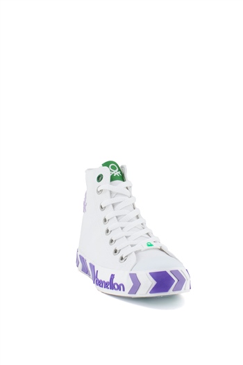 Benetton BN-30621K Kadın Spor Ayakkabı Beyaz - Lila