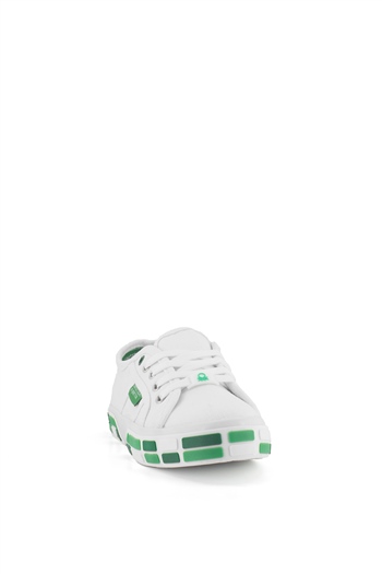 Benetton BN-30691K Kadın Spor Ayakkabı Beyaz - Yeşil