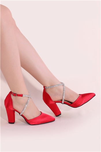 Elit Mst1442T Kadın Abiye Ayakkabı Kırmızı