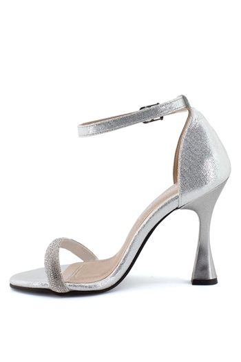 Elit Mst1623T Kadın Topuklu Ayakkabı Gümüş
