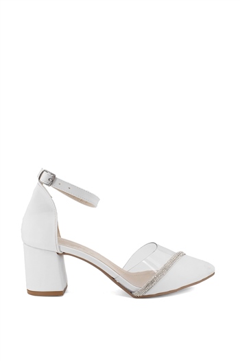 Elit ThFls01C Kadın Topuklu Ayakkabı Beyaz