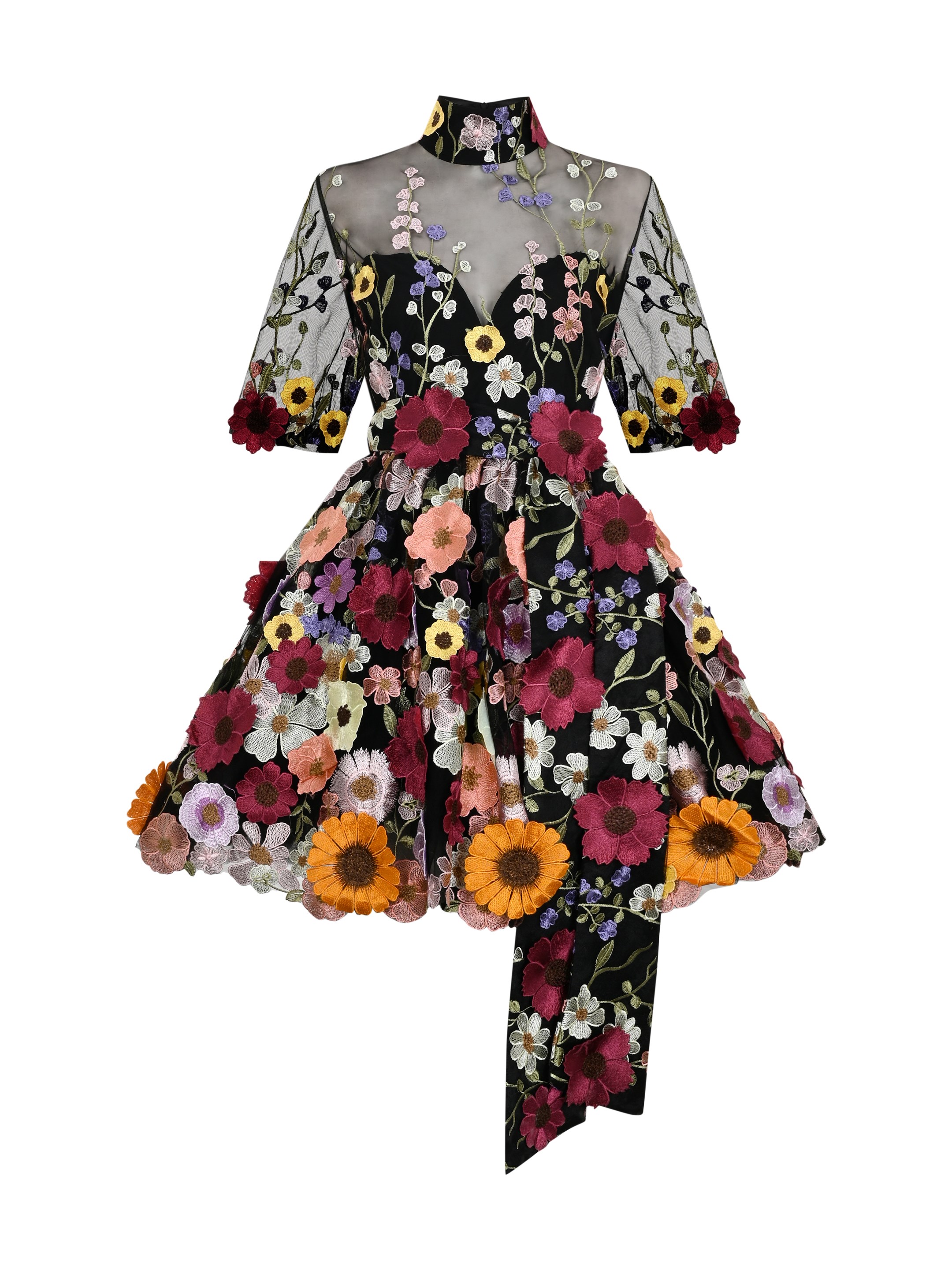 Çiçekli Tulle Elbise