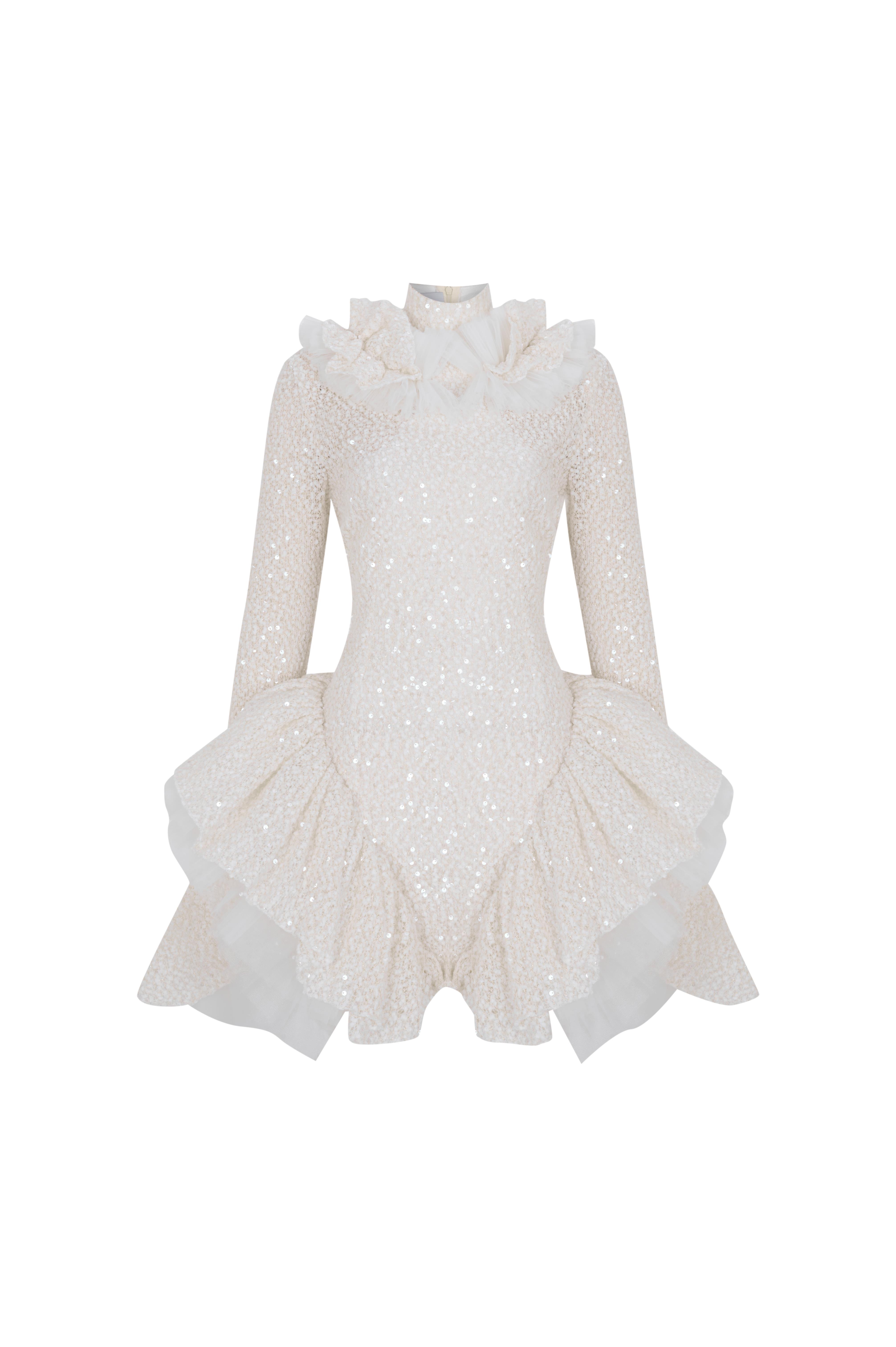 Pullu Kabarık Etek Elbise