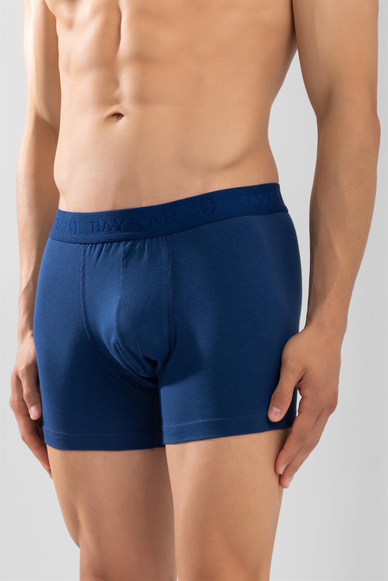 Erkek Compact Pamuklu Düz Boxer Lacivert