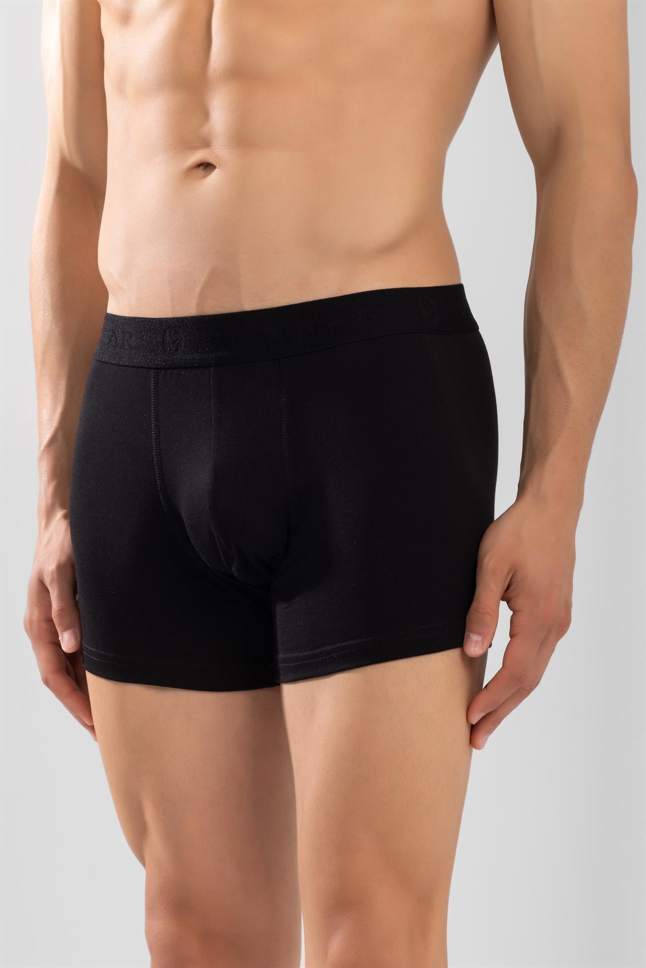 Erkek Compact Pamuklu Düz Boxer Siyah