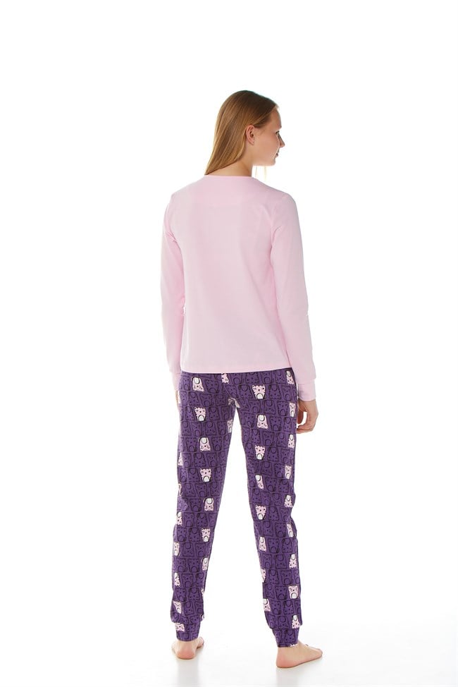 Baykar Kız Çocuk Uzun Kollu Pijama Takımı 9211 Pembe