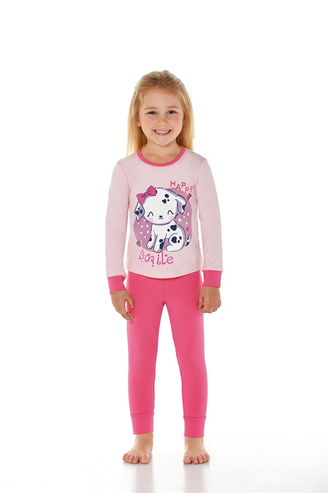 Baykar Kız Çocuk Uzun Kollu Pijama Takımı 9198 Pembe