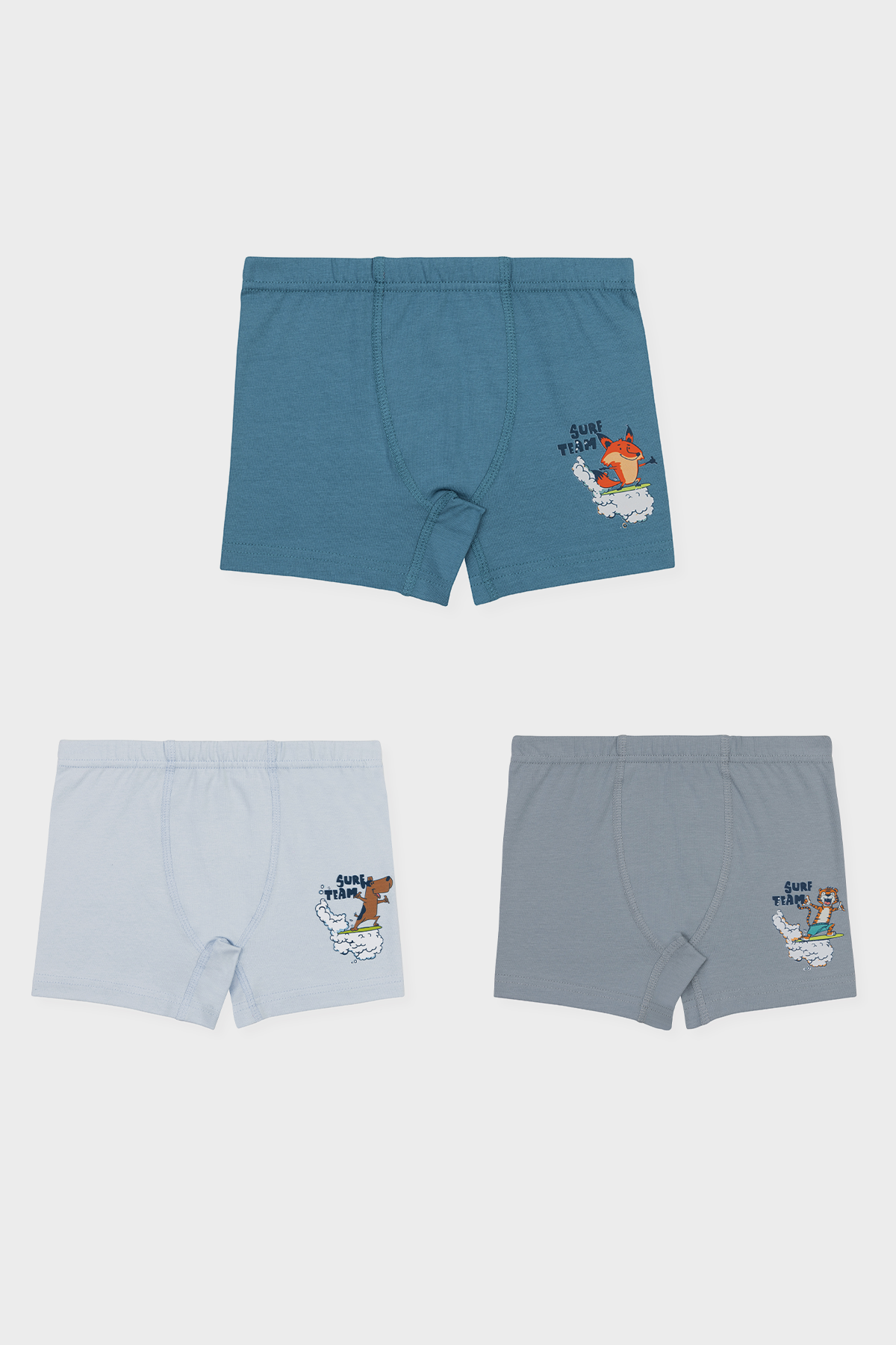 Erkek Çocuk Pamuklu Desenli Rahat Kesim Boxer 3'lü Paket 3506 Renkli