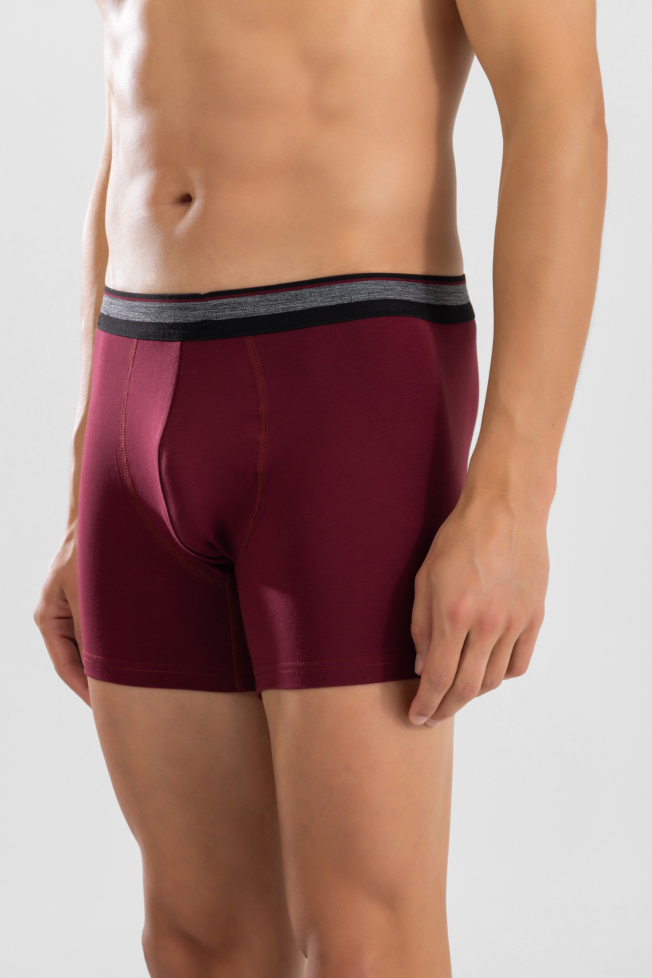 Erkek Compact Pamuklu Düz Boxer 1428 Bordo