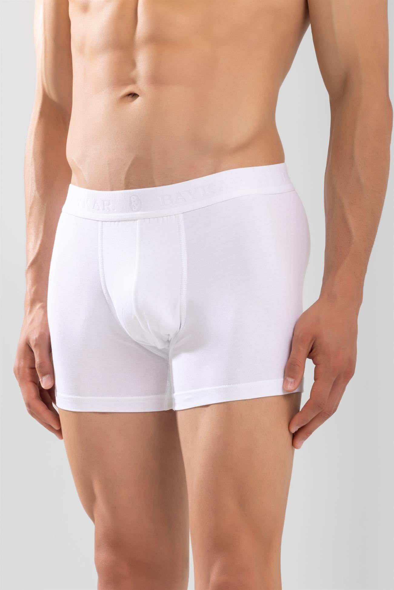 Erkek Compact Pamuklu Düz Boxer Beyaz