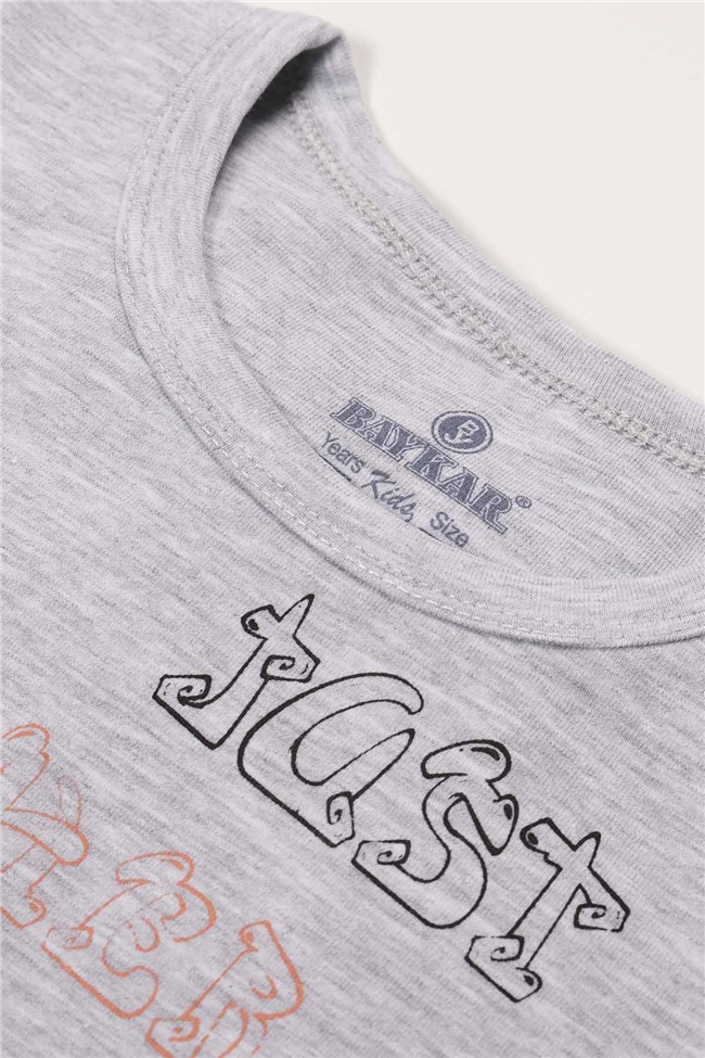 Baykar Erkek Çocuk Baskılı Pijama Takımı 9729 Boyalı Gri