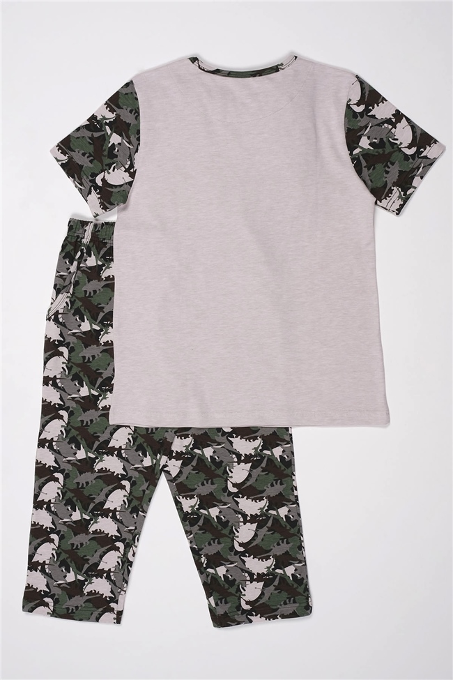Baykar Erkek Çocuk Dinazor Baskılı Pijama Takımı 9741 Çizgi Grimelanj
