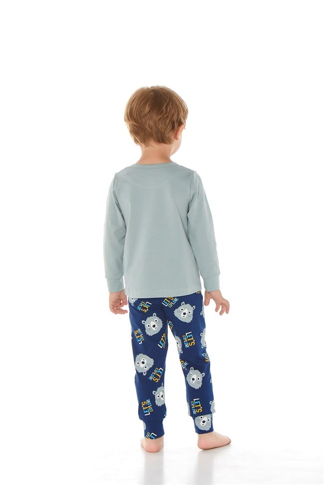 Baykar Erkek Çocuk Uzun Kollu Pijama Takımı 9636 Yeşil