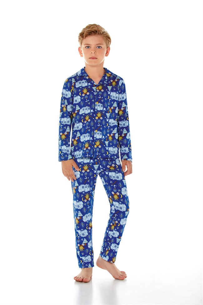 Baykar Erkek Çocuk Uzun Kollu Pijama Takımı 9651 Lacivert