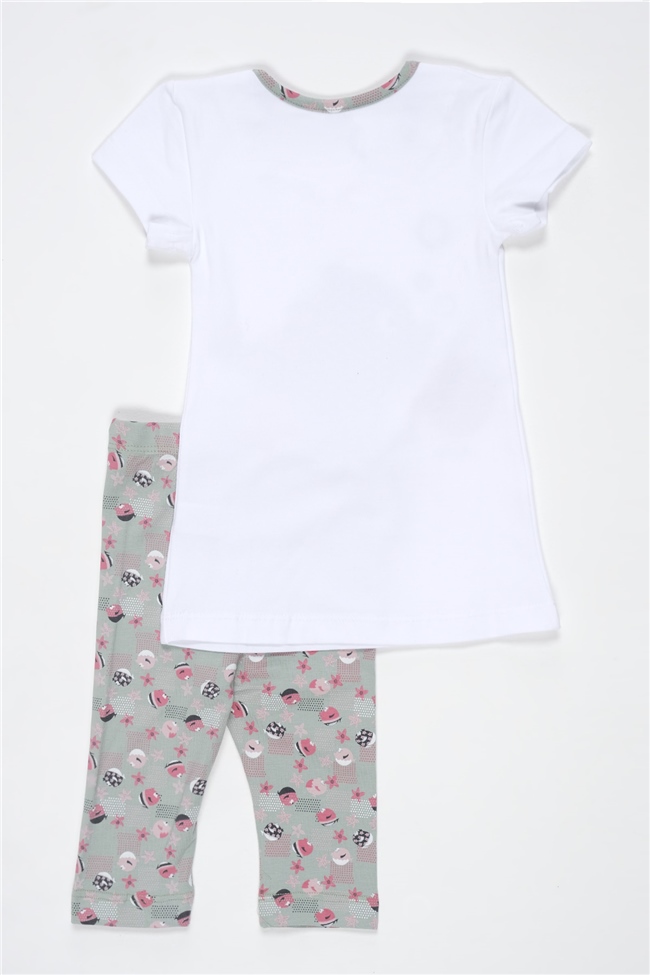 Baykar Kız Çocuk Balık Baskılı Kaprili Pijama Takımı 9270 Su Yeşili