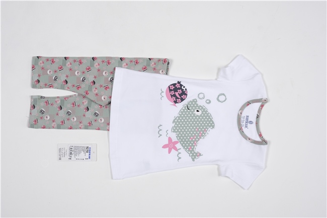 Baykar Kız Çocuk Balık Baskılı Kaprili Pijama Takımı 9270 Su Yeşili