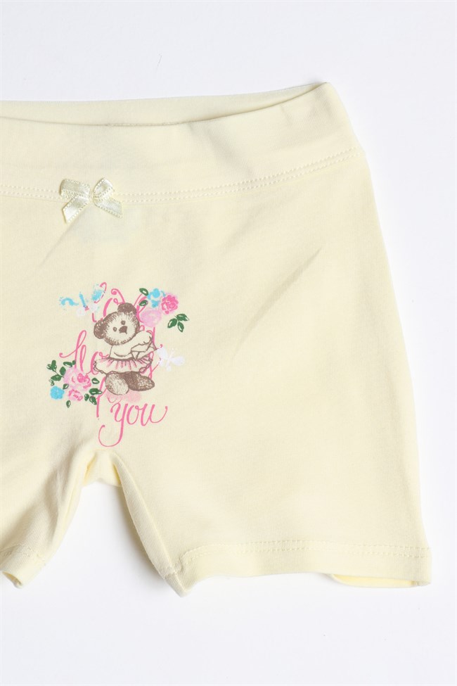Baykar Kız Çocuk Çiçek Desenli  Boxer/Şort 5935 Sarı