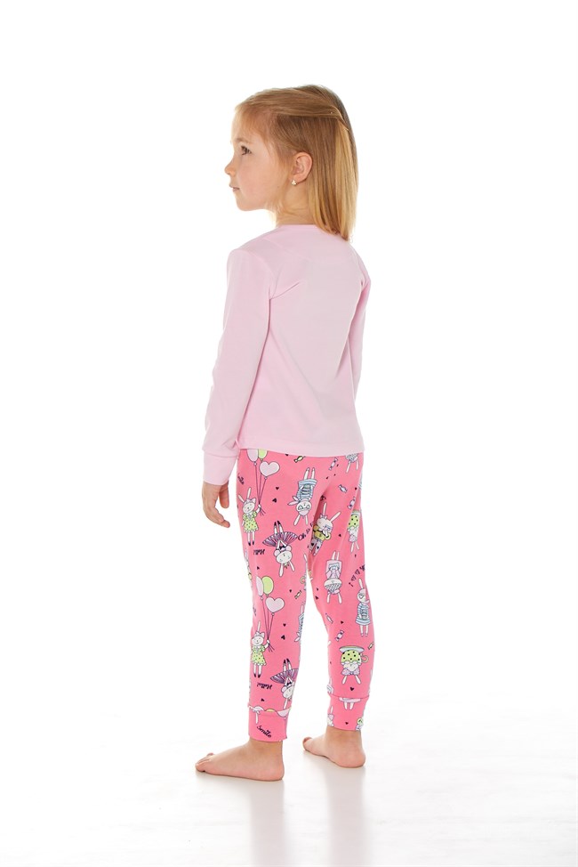 Baykar Kız Çocuk Uzun Kollu Pijama Takımı 9192 Pembe