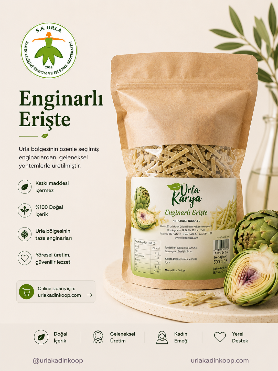 Enginarlı Erişte 500 Gr