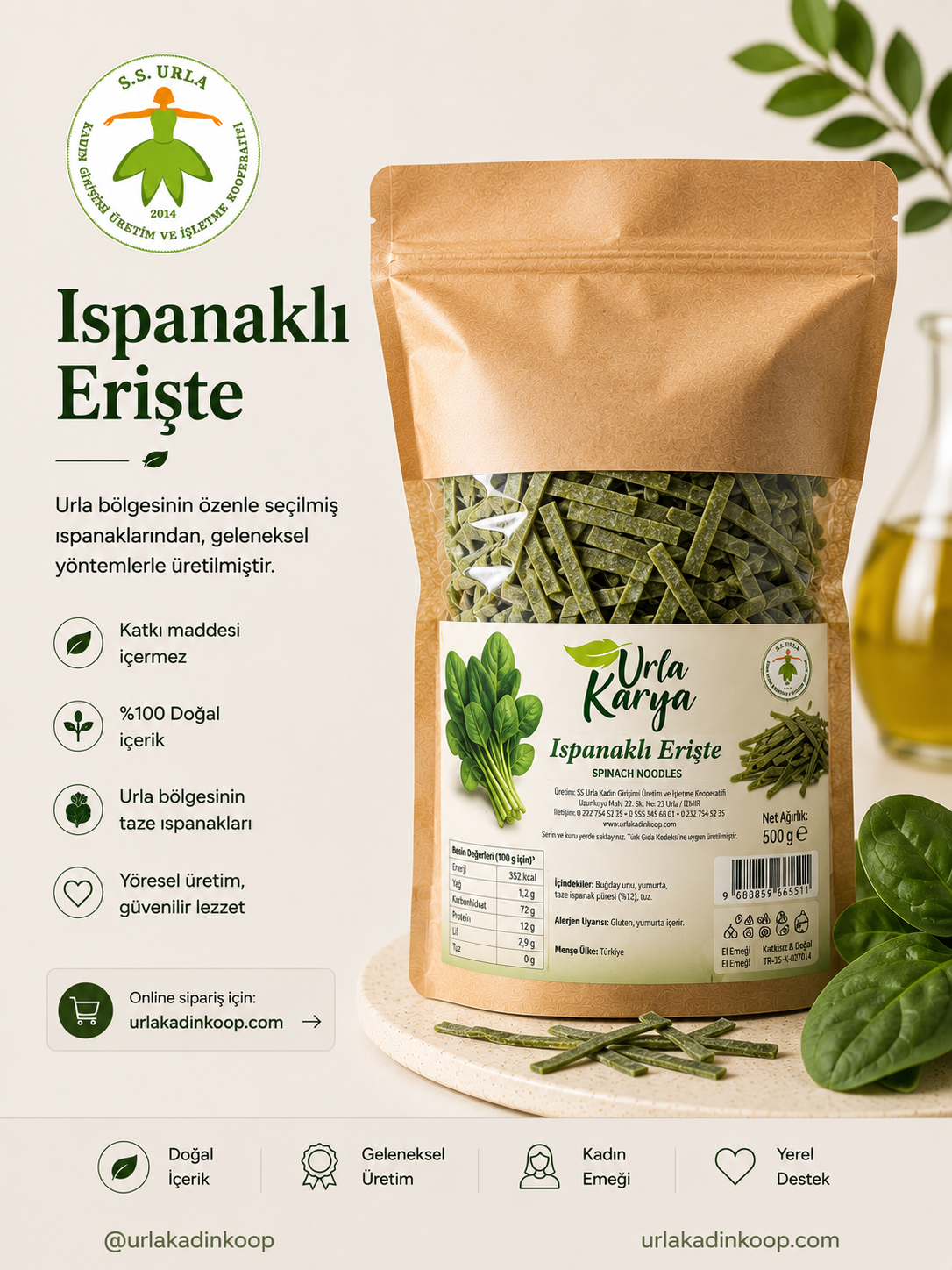 Ispanakli Erişte 500 Gr