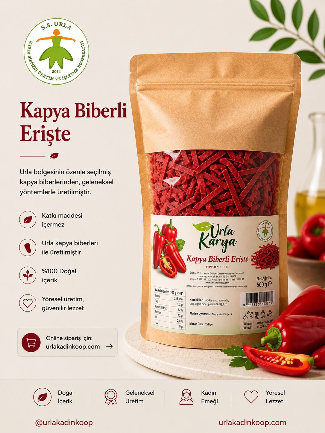 Kapya Biberli Erişte 500 Gr