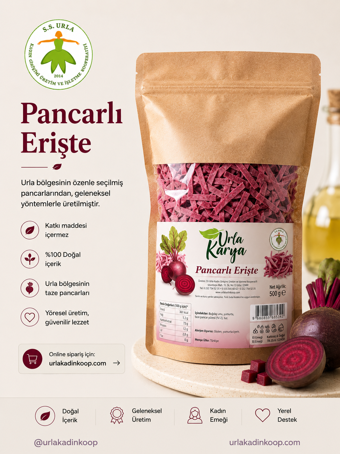 Pancarli Erişte 500 Gr
