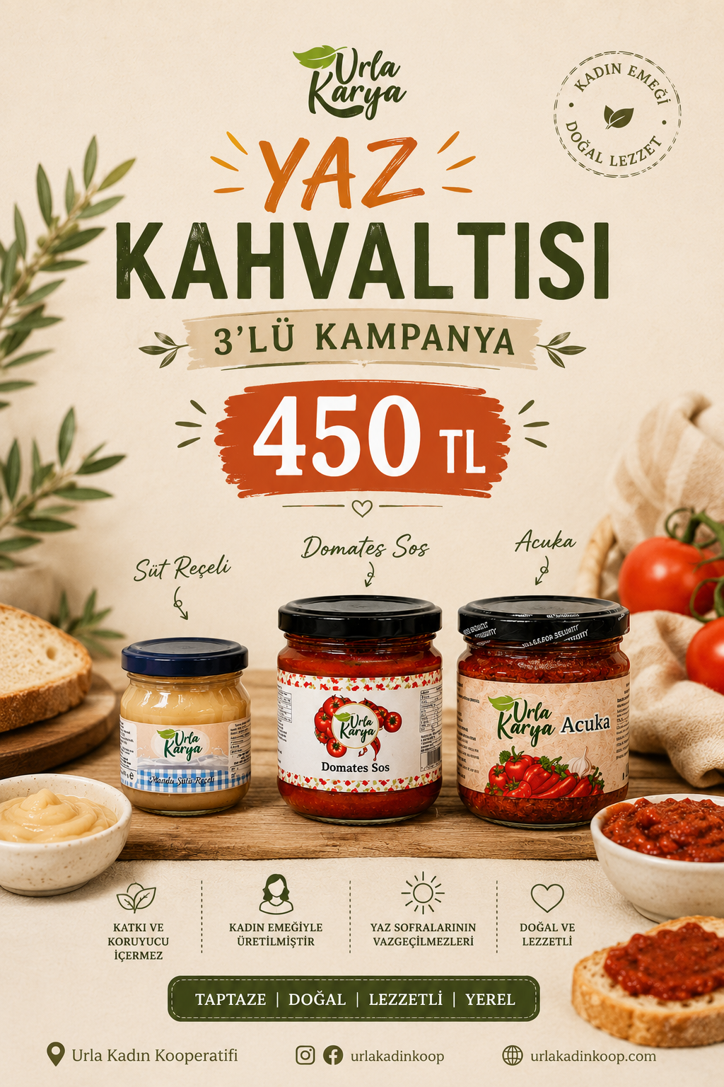 Yaz Kahvaltısı 3'lü Kampanya – 450 TL