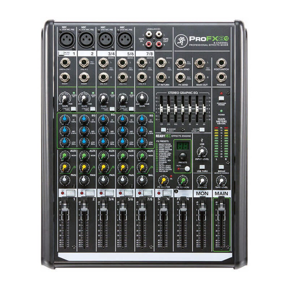 Mackie ProFX8 v2 8 Kanal 1 Aux Analog Mikser