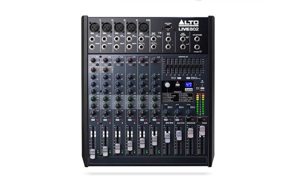 Alto Live 802 Profesyonel 8 Kanallı 2 Yollu Mikser