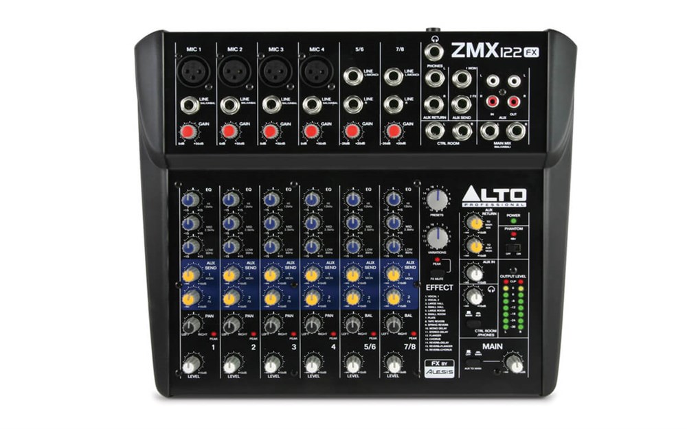Alto ZMX122FX Efektli 8 Kanallı Kompakt Mikser