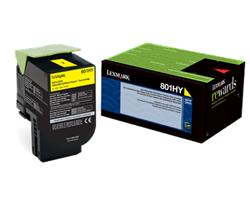 Lexmark 80C8HY0 - Yüksek Kapasiteli Sarı Toner