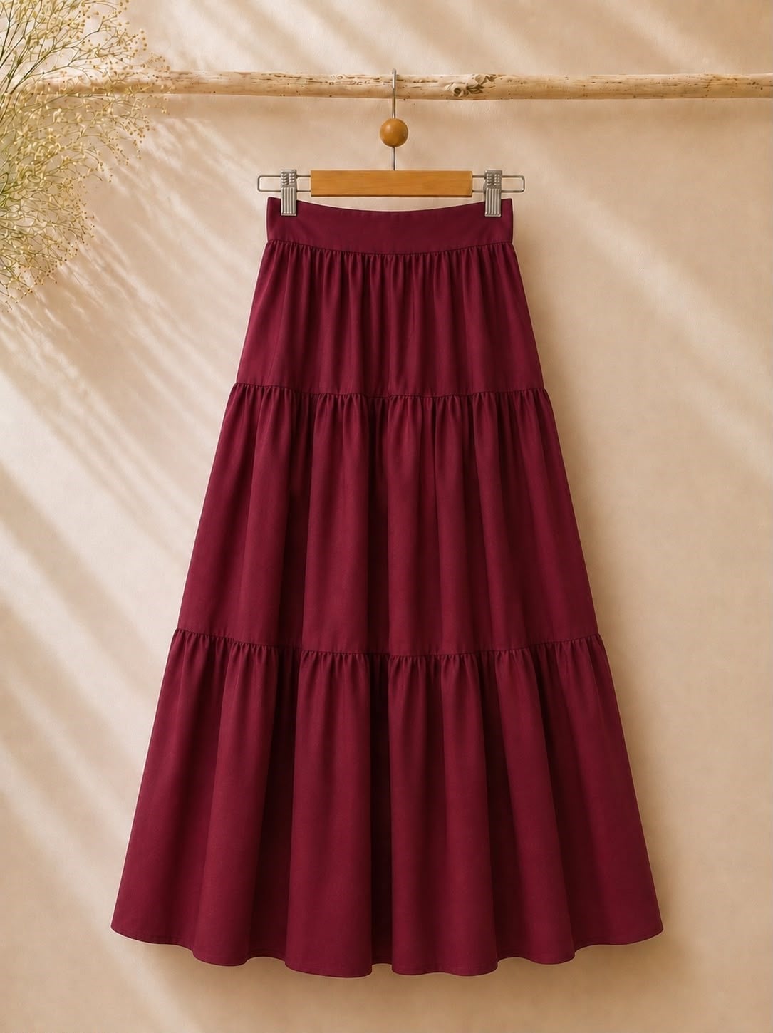 Bordo Kat Kat Poplin Etek