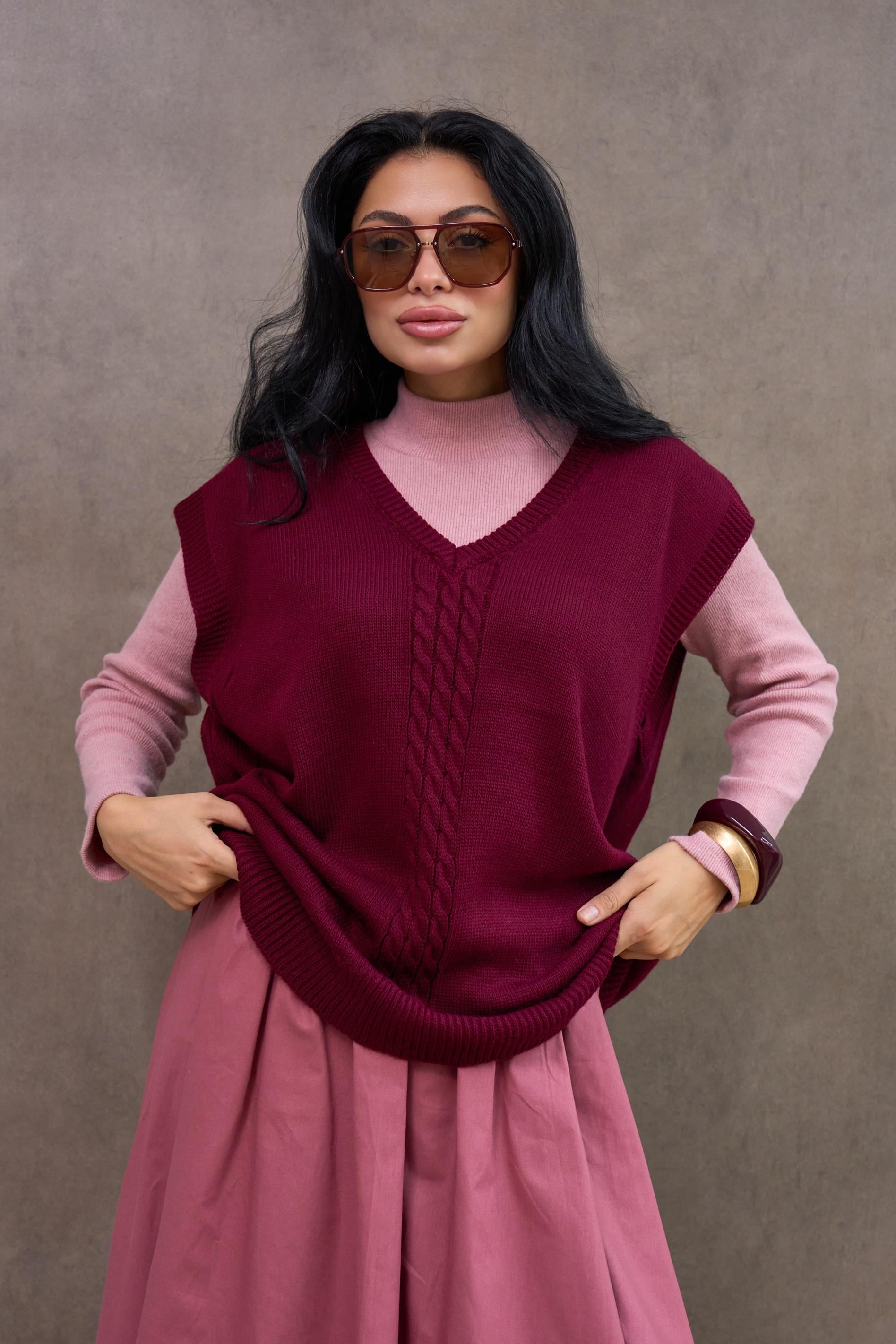 Bordo Oversize Süveter