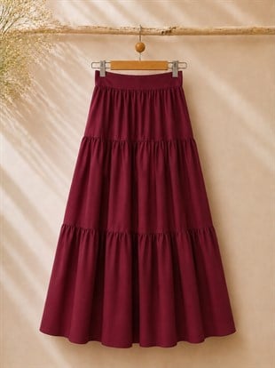 Bordo Kat Kat Poplin Etek