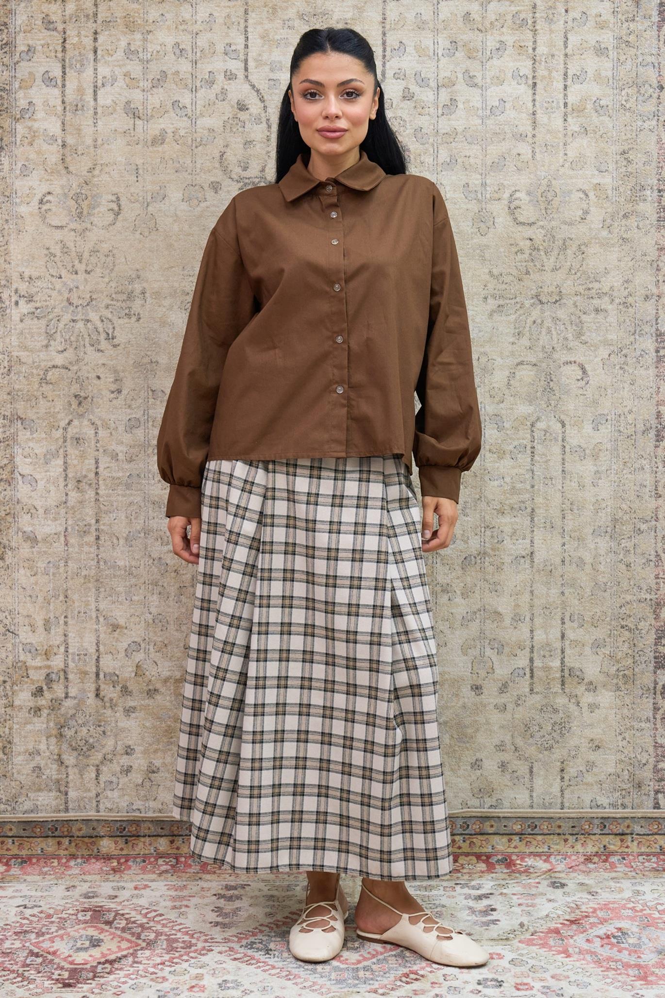 Acı Kahve Poplin Gömlek