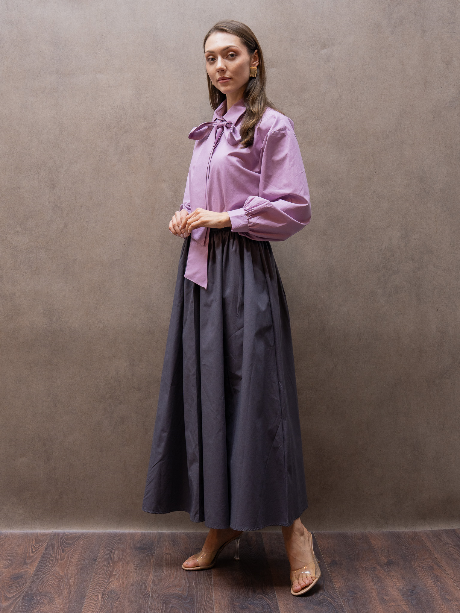 Antrasit Kloş Poplin Balon Etek