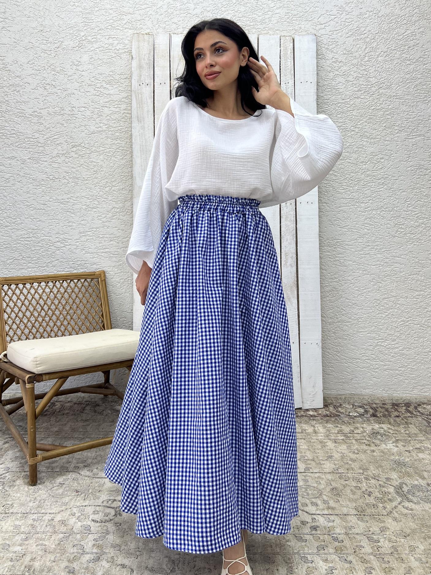 Mavi Kloş Potikare Etek