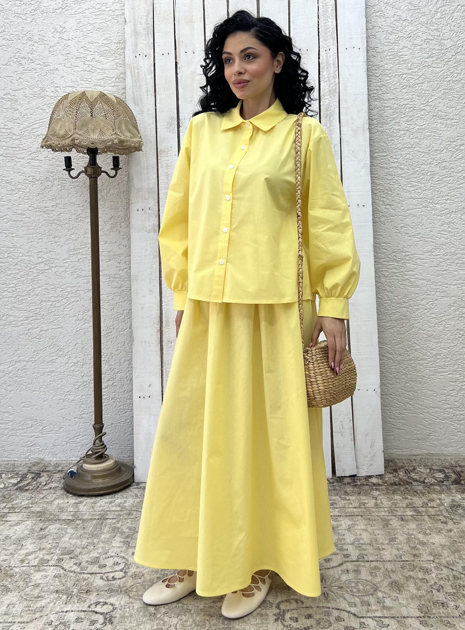 Sarı Poplin Gömlek