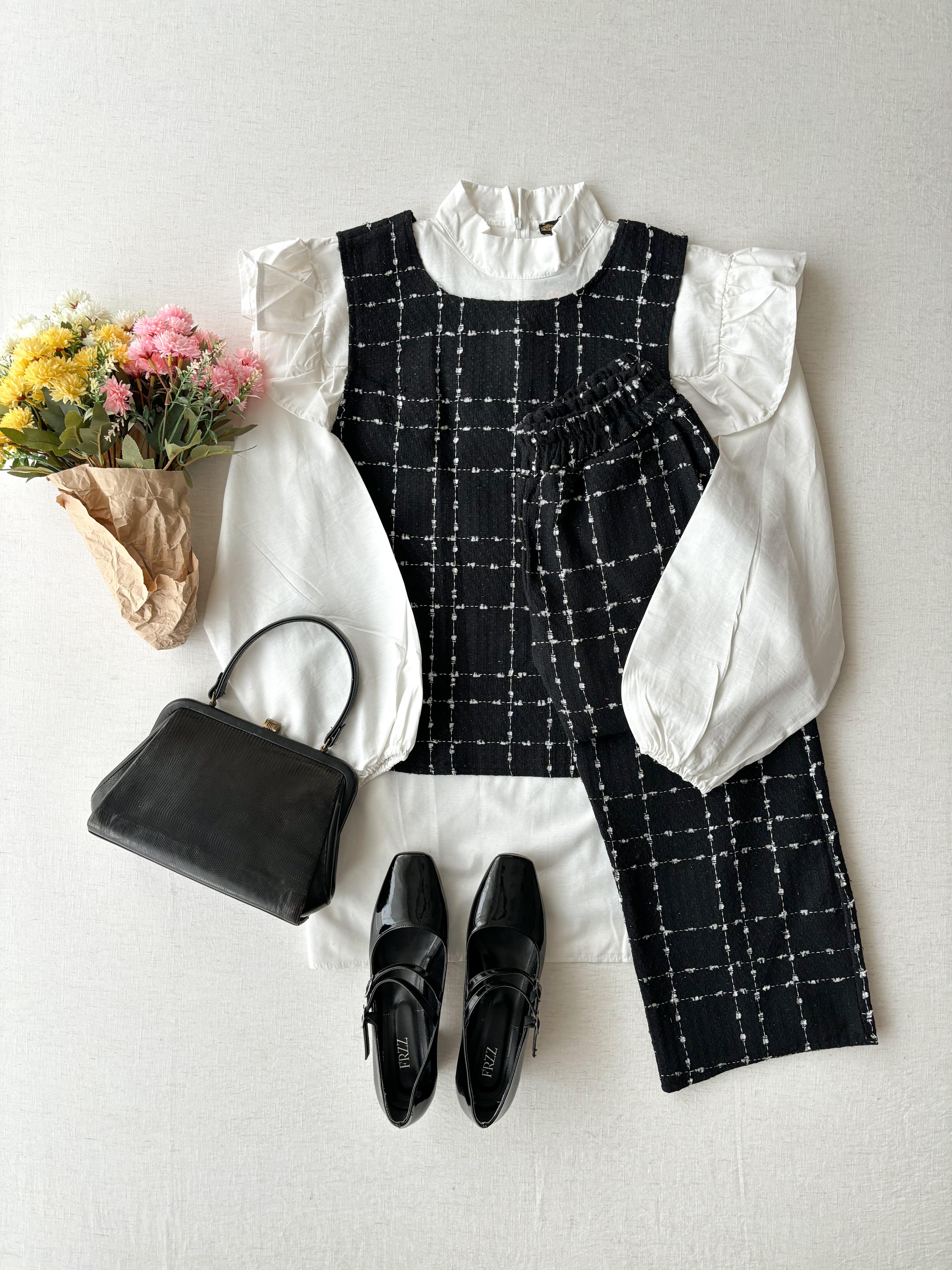 Siyah Tüvit Pantolon Yelek Takımı (2'li Takım)