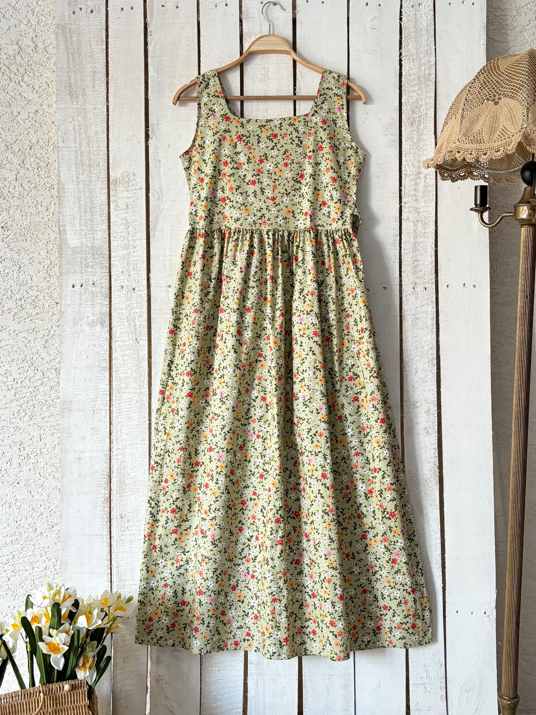 Yeşil Çiçekli Poplin Jile