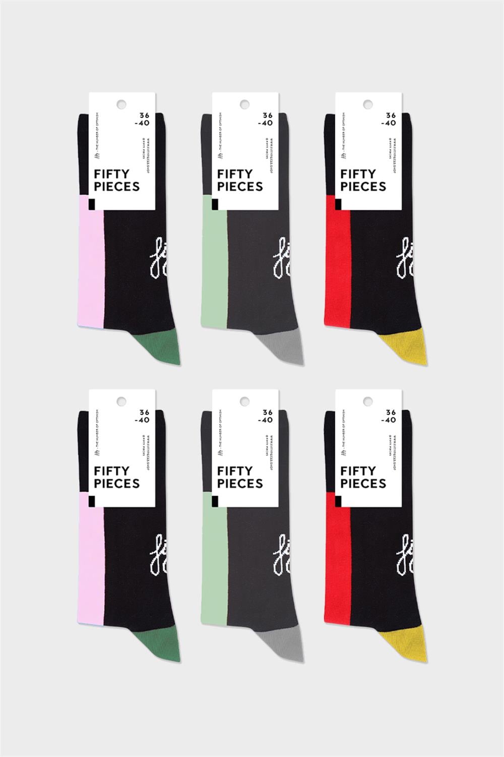 6'lı Kontrast Şeritli Çorap