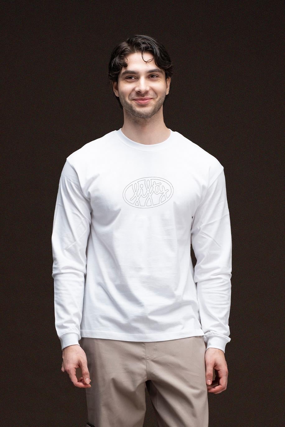 Erkek Beyaz Uzun Kollu T-Shirt