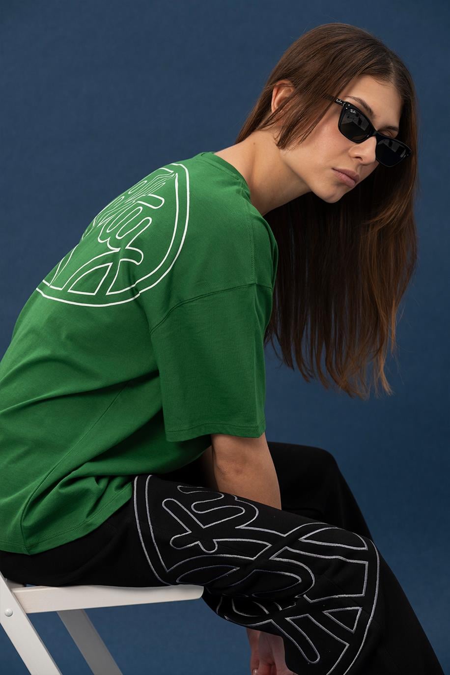 Kadın Canlı Yeşil Core Oversize T-Shirt