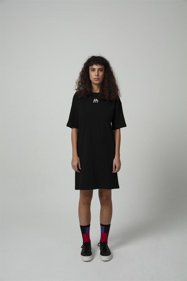 Womens Black Oversize T-shirt Dress