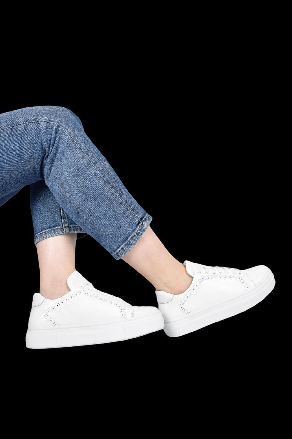 Hakiki Deri Beyaz Kadın Sneaker  ITW300WW